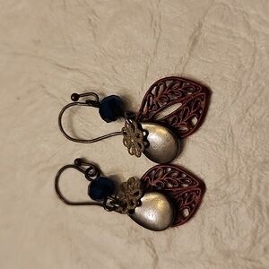 Multimedia dangle earrings